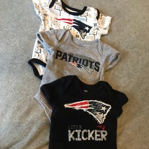 Set of three nfl patriots onesies
